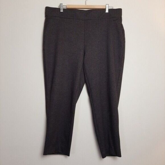 LAURA Pull-on Dress Crop Pants Subtle Check Pattern PLUS Sz 16 - Picture 2 of 10